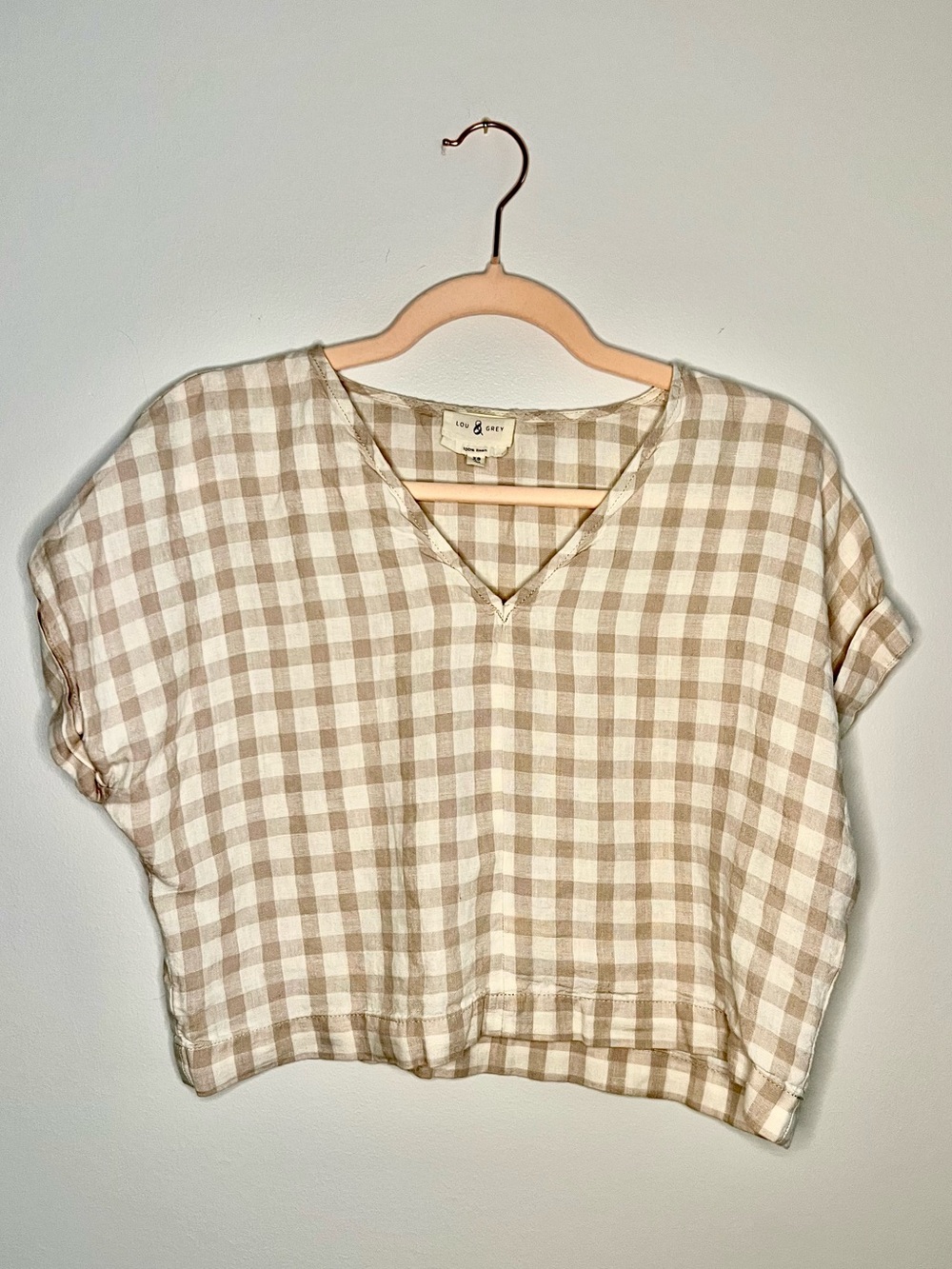 Lou & Grey Linen Gingham Crop